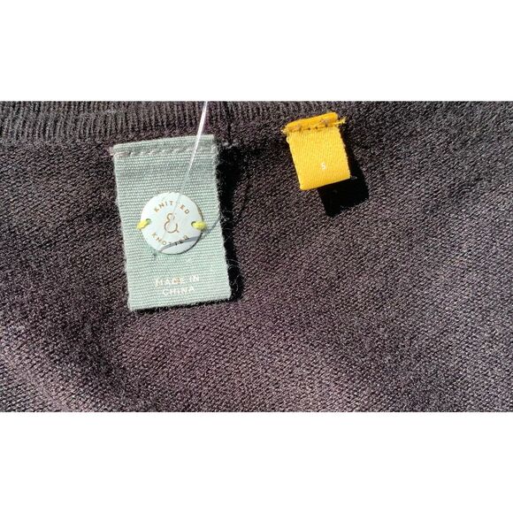 NEW Knitted & Knotted ANTHROPOLOGIE Laceframed black Cardigan SWEATER sz S - Picture 6 of 8